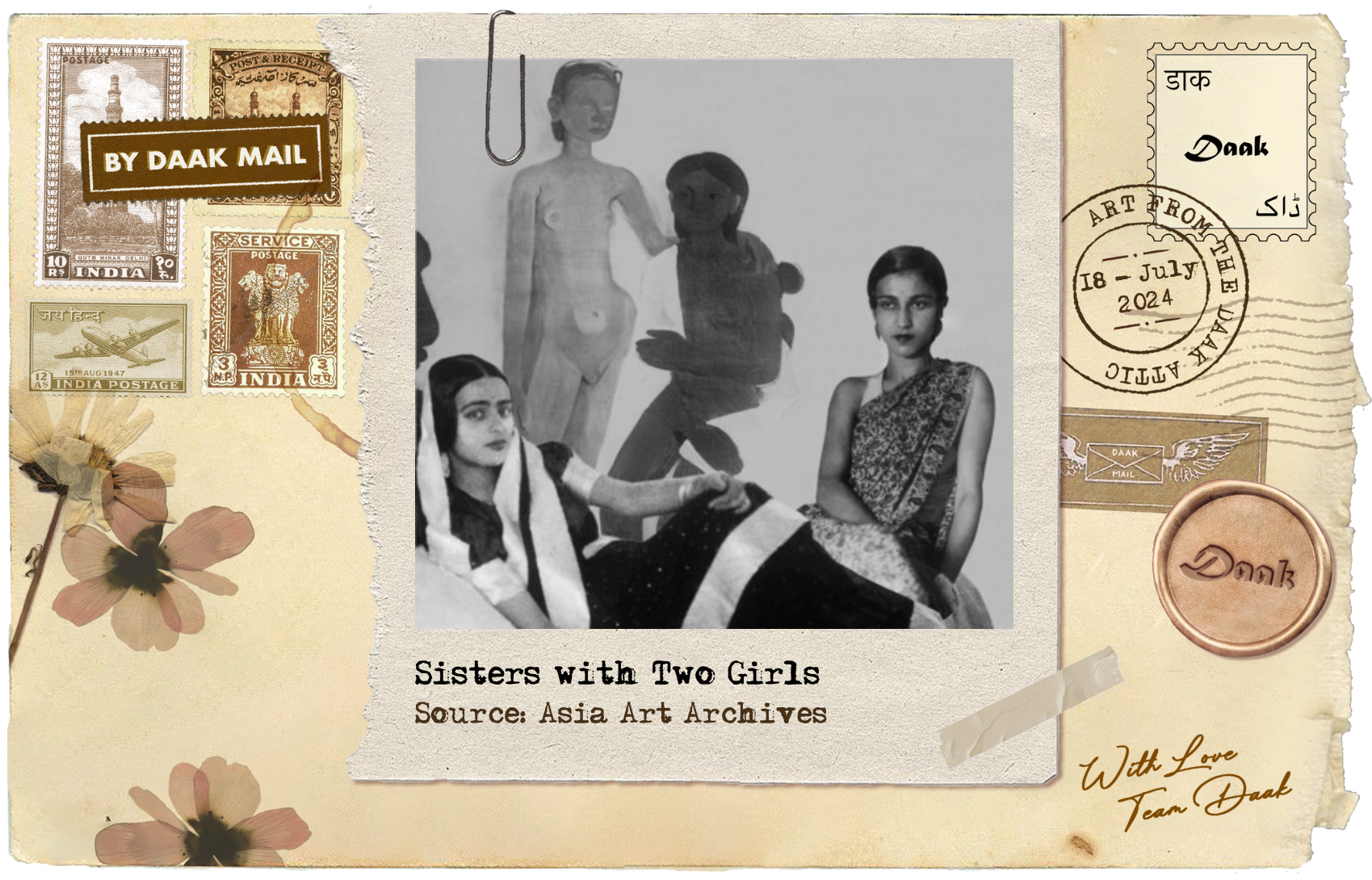Postcard Two Girls Amrita Sher Gil