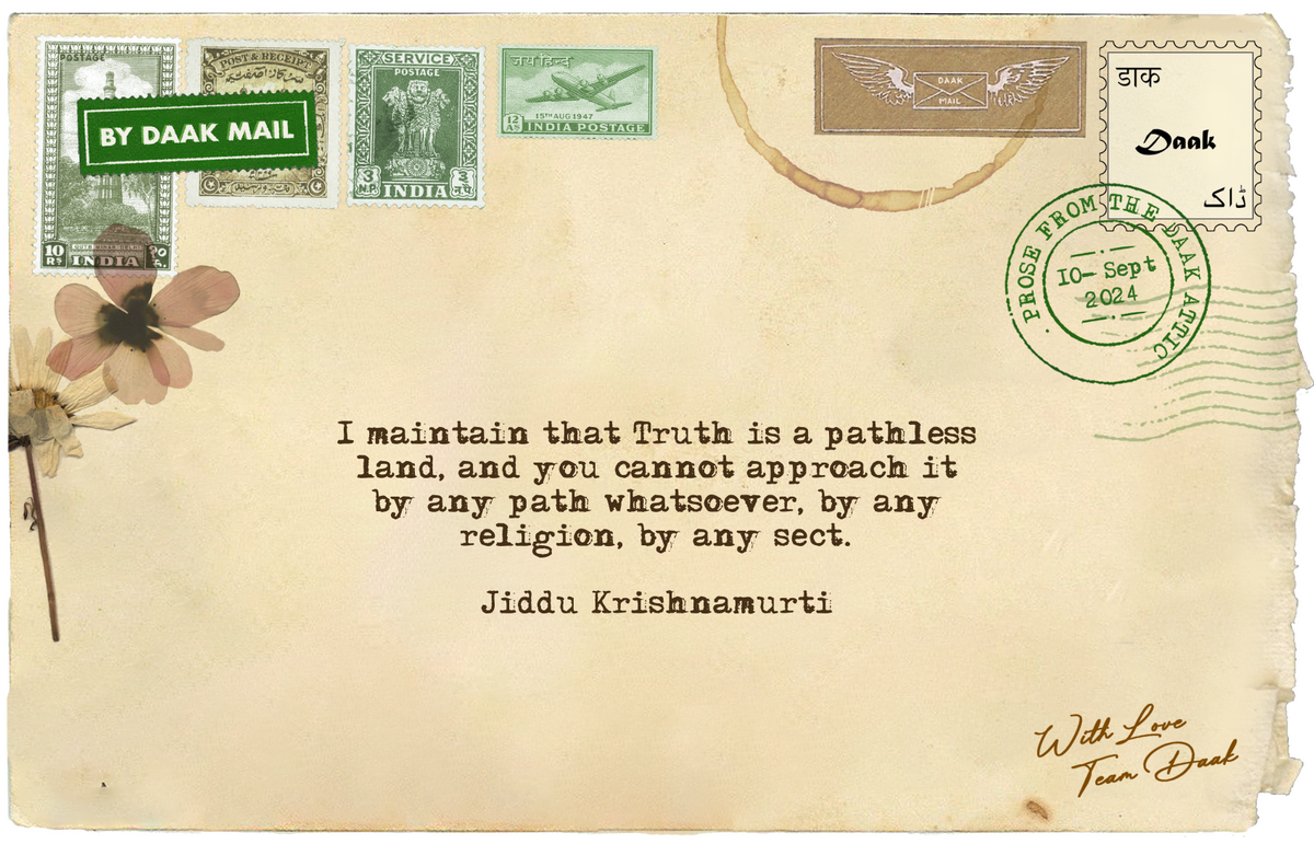 44 Postcard Pathless Land Jiddu Krishnamurti