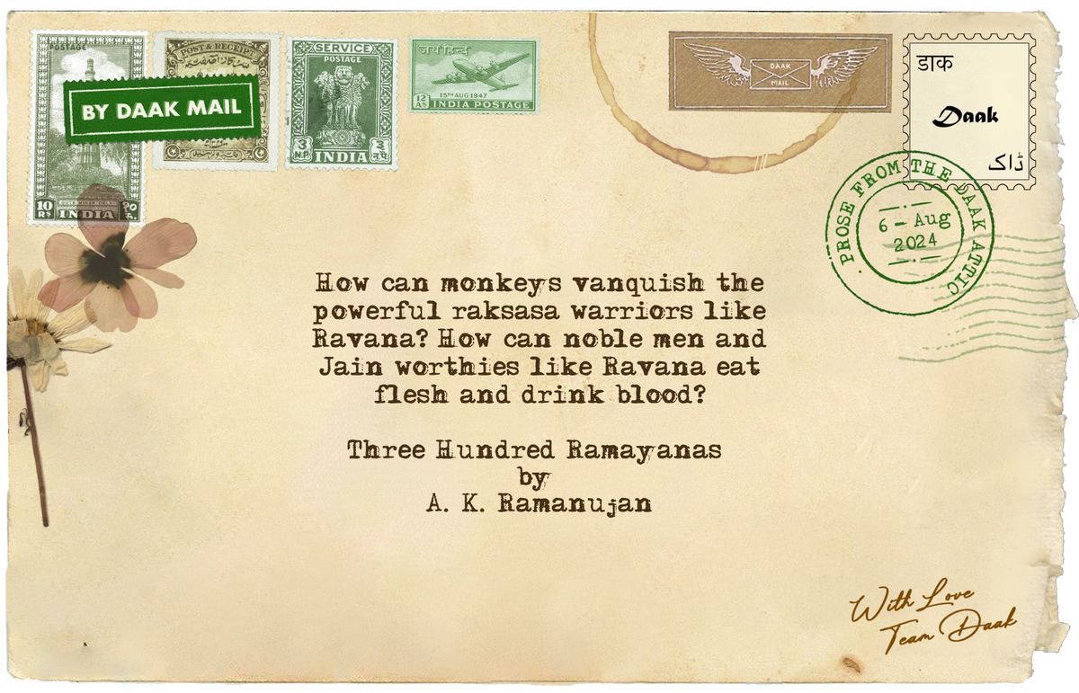 Postcard Three Hundred Ramayanas A K Ramanujan