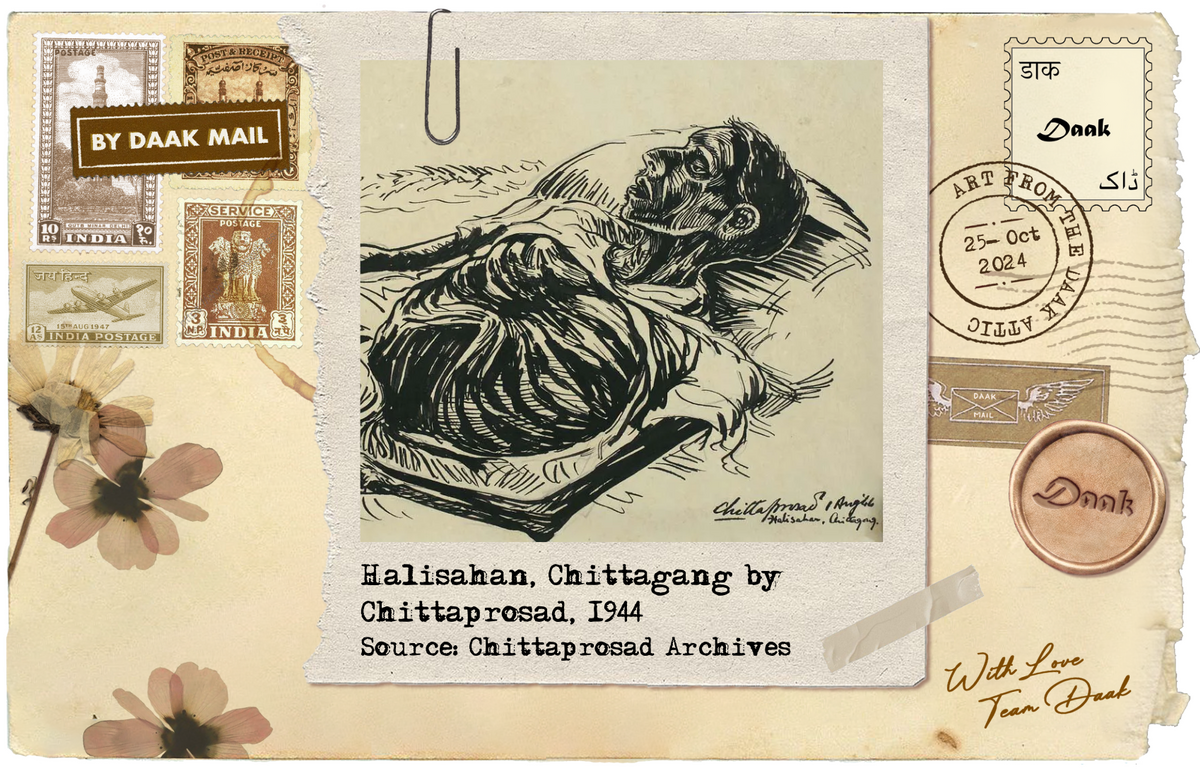 65 Postcard Hungry Bengal Chittaprosad