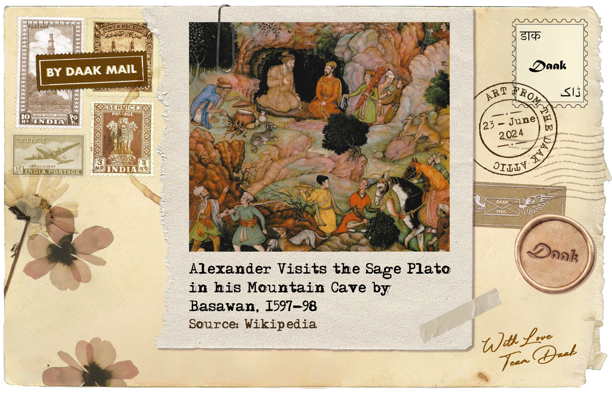 Postcard Alexander Meets Plato Basawan