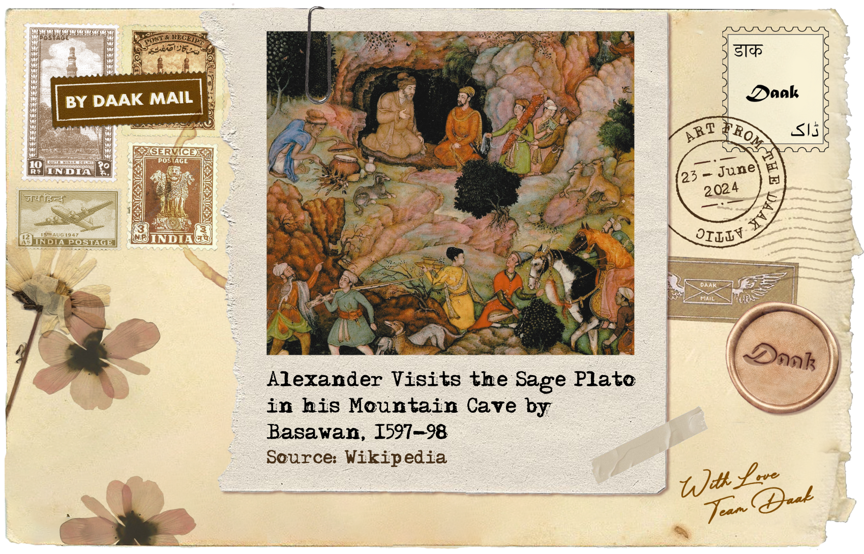 Postcard Alexander Meets Plato Basawan