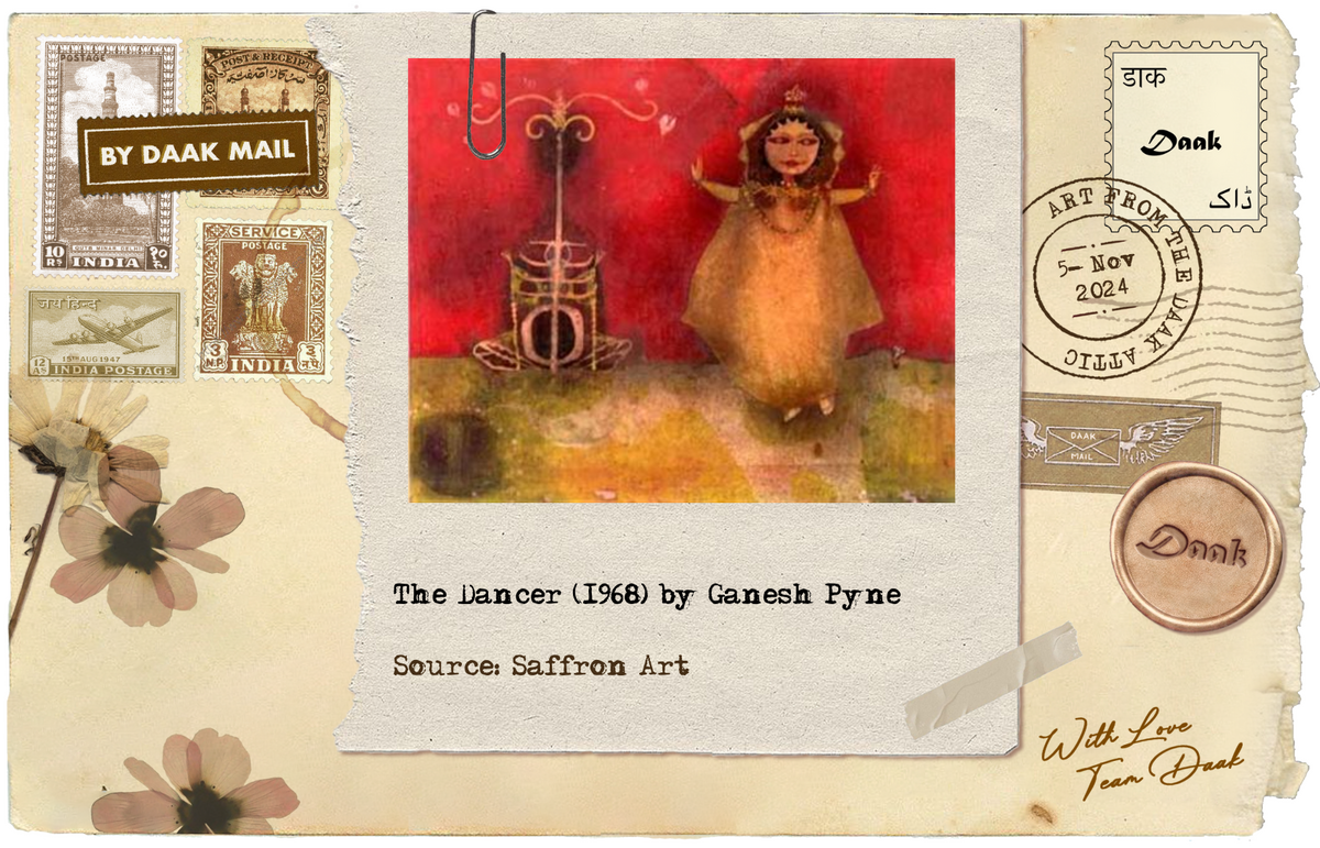 116 Postcard Artwork Dancer Ganesh Pyne