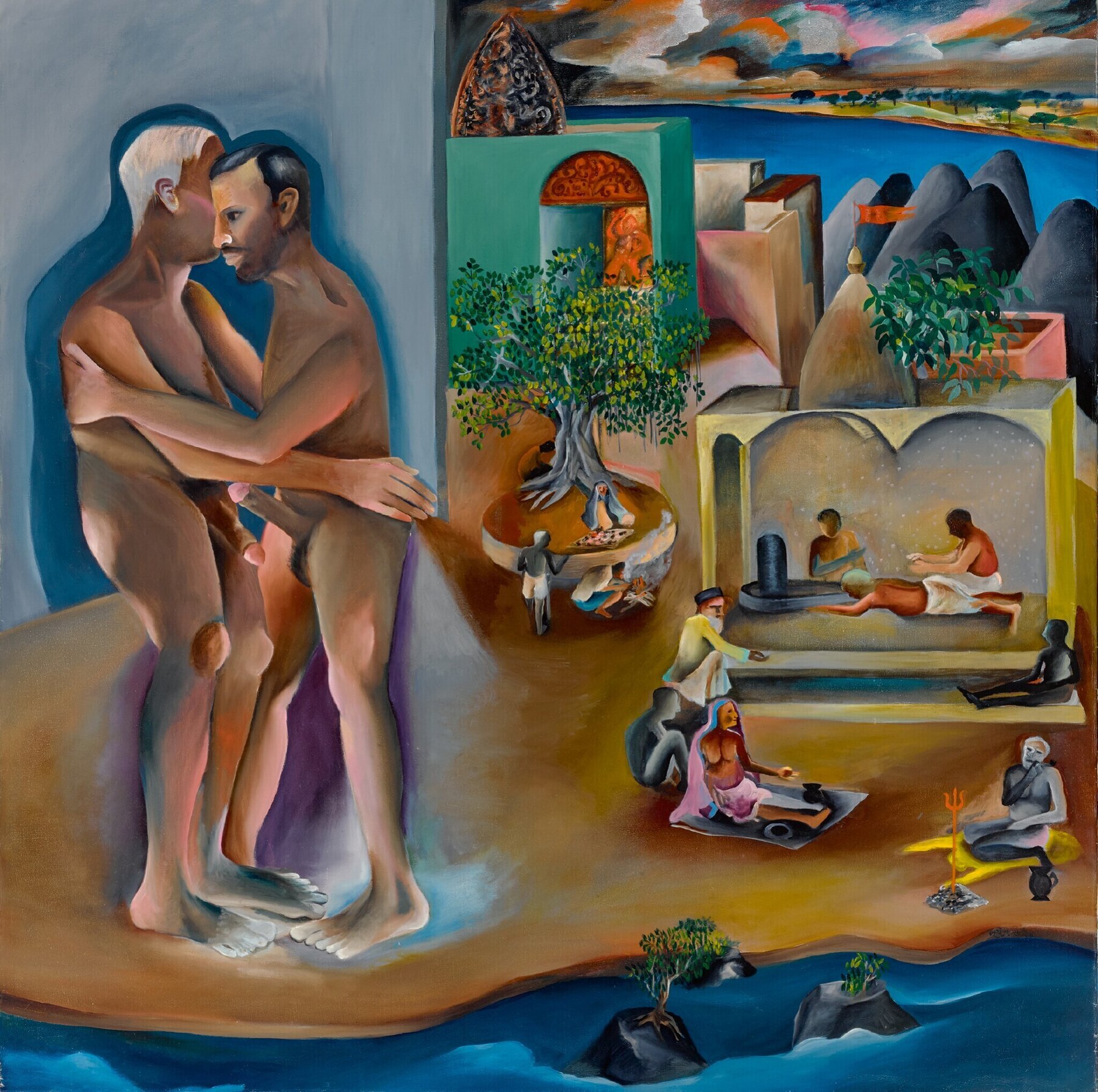 Two Men in Benaras Bhupen Khakhar