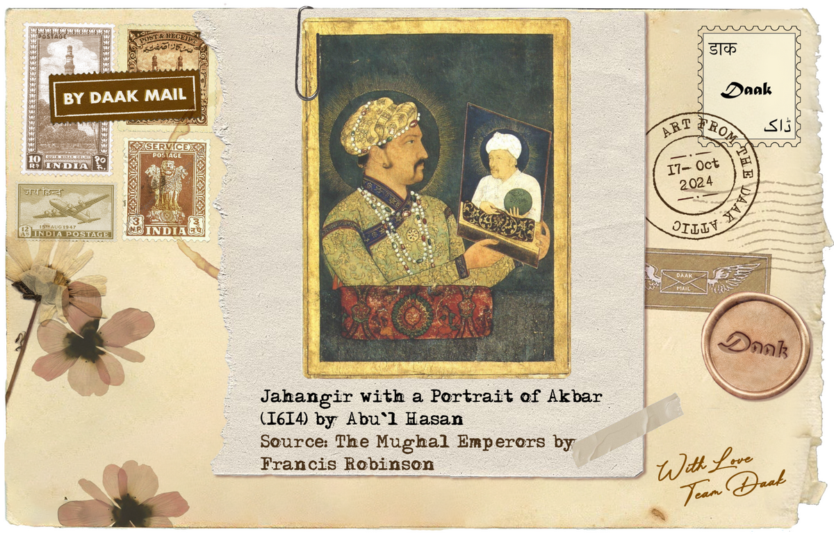 96 Postcard Jahangir with Akbar Abul Hasan