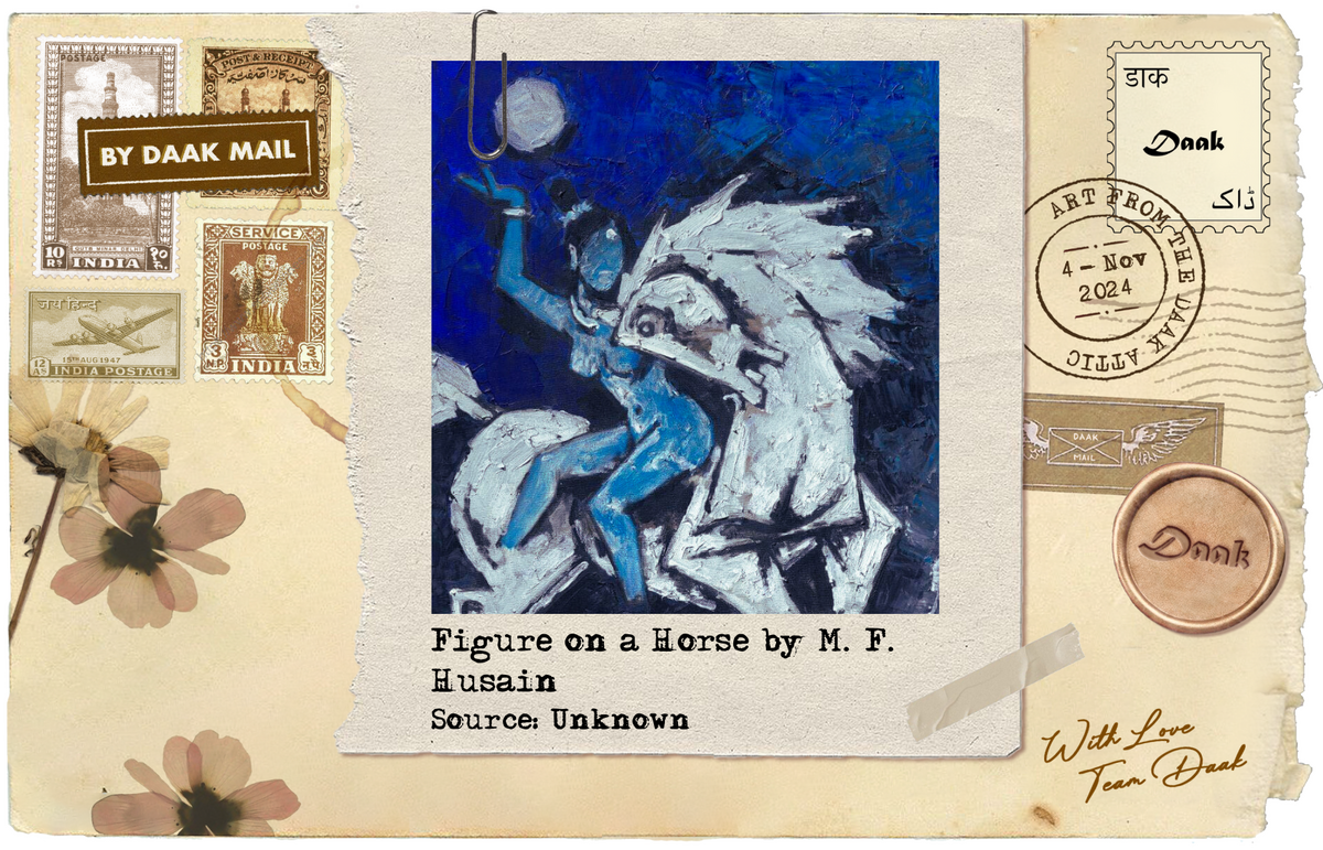 80 Postcard Art MF Husain