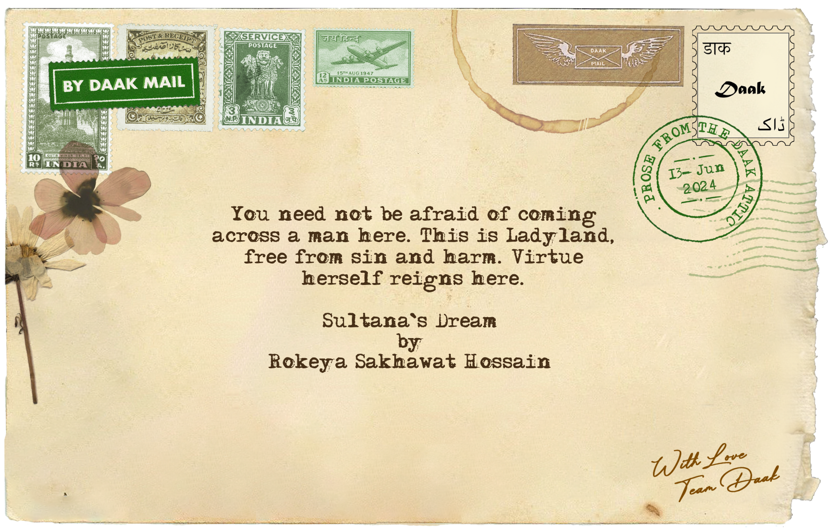 8 Postcard Sultanas Dream Rokheya Sakhawat Hossain