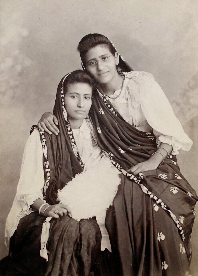100 Portrait of Two Women by Raja Deen Dayal and Sons