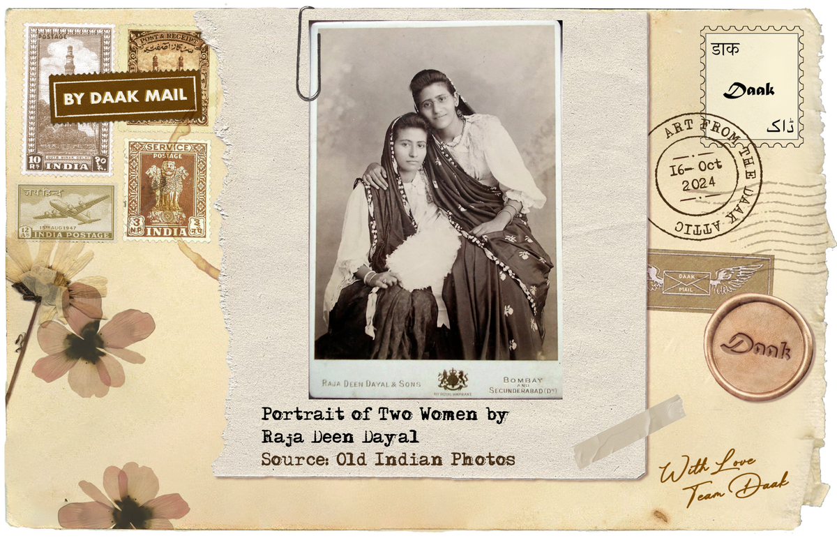100 Postcard Portrait of Two Women Raja Deen Dayal