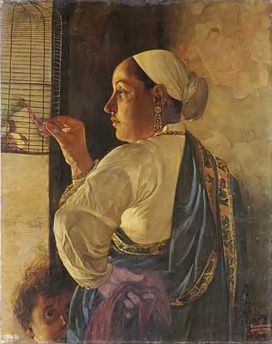 135 Feeding the Parrot Pestonji Bomanji