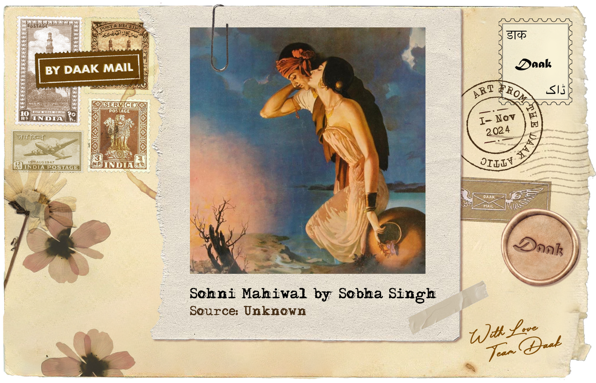 74 Postcard Sohni Mahiwal Sobha Singh