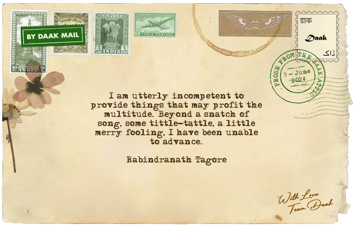 Postcard Letter Rabindranath Tagore