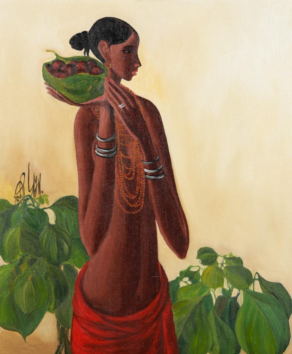 103 Painting of a woman With Fruits B Prabha