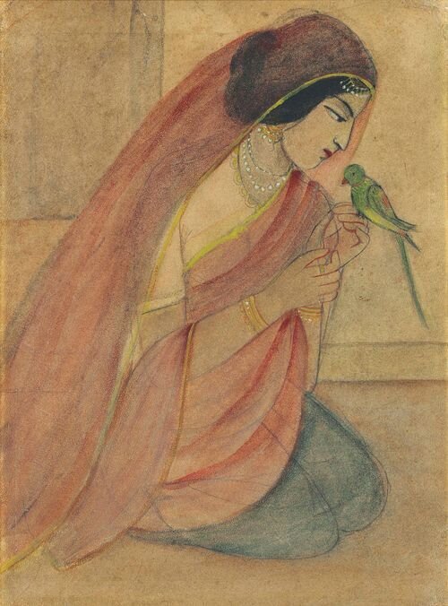 125 Lady with a Parrot Sunayini Devi